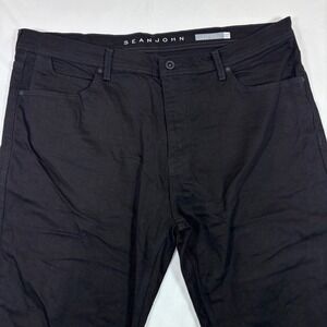 Sean John Mens Black Athlete Tapered Stretch Jeans Hip Hop Y2K Vibe Size 42W 30L
